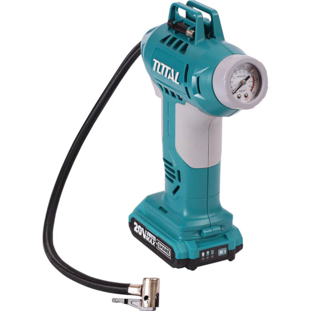 TOTAL 20V Cordless Auto Air Compressor Compact & Digital Display TOTAL 20V Cordless Auto Air Compressor Compact & Digital Display