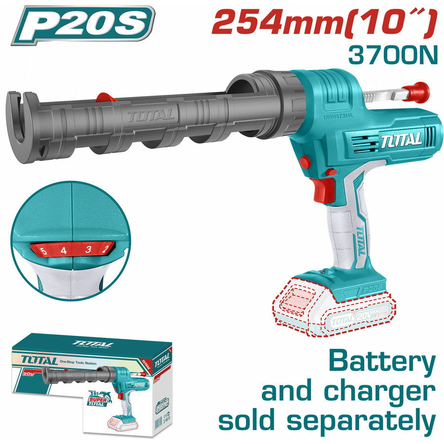 TOTAL 20V Cordless Caulking Gun Precision & Power No Battery TOTAL 20V Cordless Caulking Gun Precision & Power No Battery
