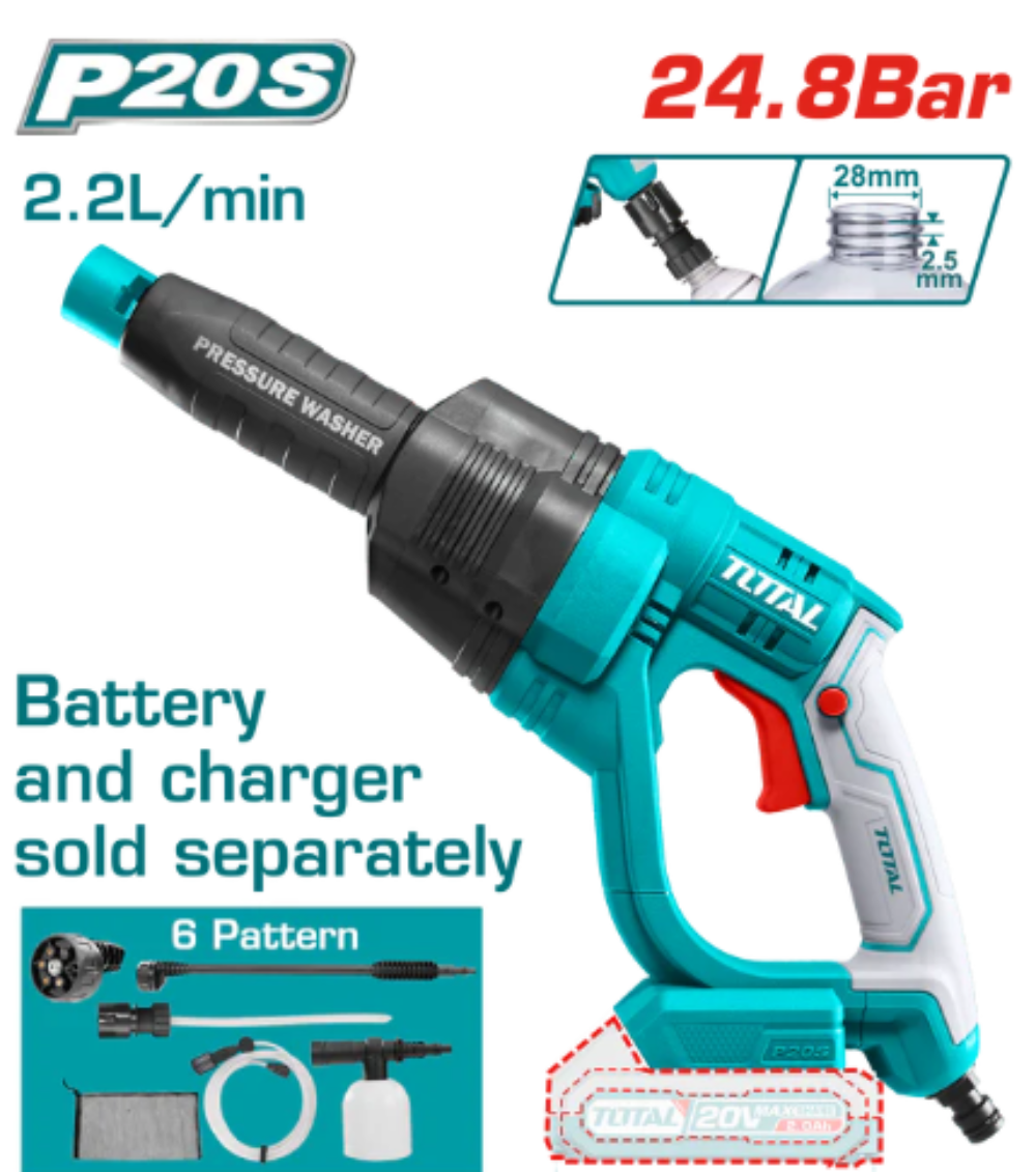 TOTAL 20V Cordless Pressure Washer High Pressure & Multi-Use TOTAL 20V Cordless Pressure Washer High Pressure & Multi-Use