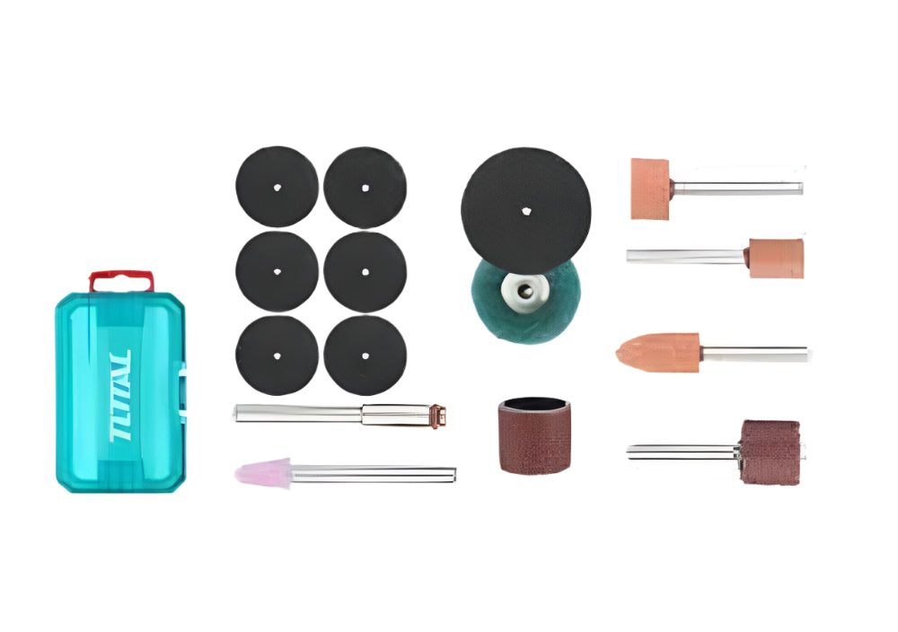 TOTAL 25-Piece Mini Drill Accessories Set Ideal for Precision Work