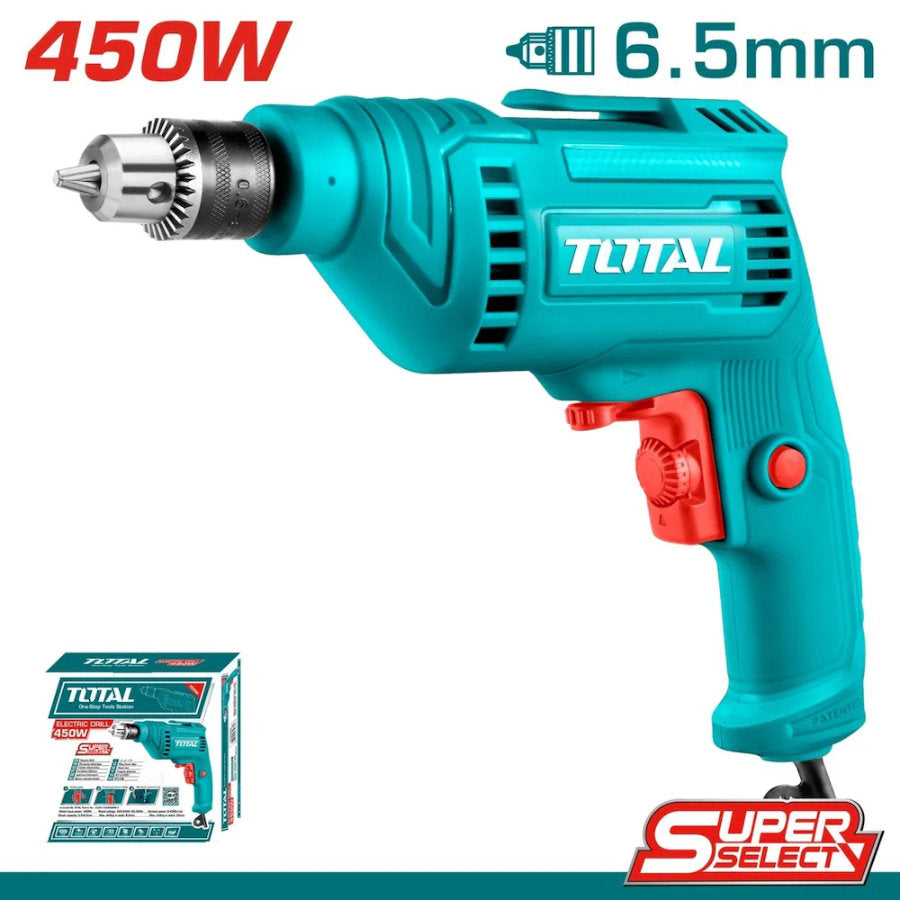 TOTAL 450W Electric Drill Powerful & Precise Drilling