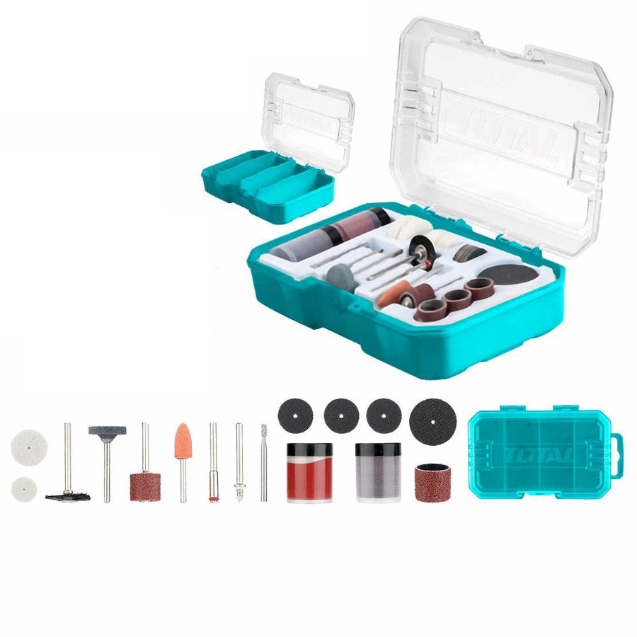 TOTAL 73-Piece Mini Drill Accessories Set Precision & Efficiency TOTAL 73-Piece Mini Drill Accessories Set Precision & Efficiency