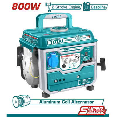 TOTAL 800W Gasoline Generator Efficient Power for Any Situation