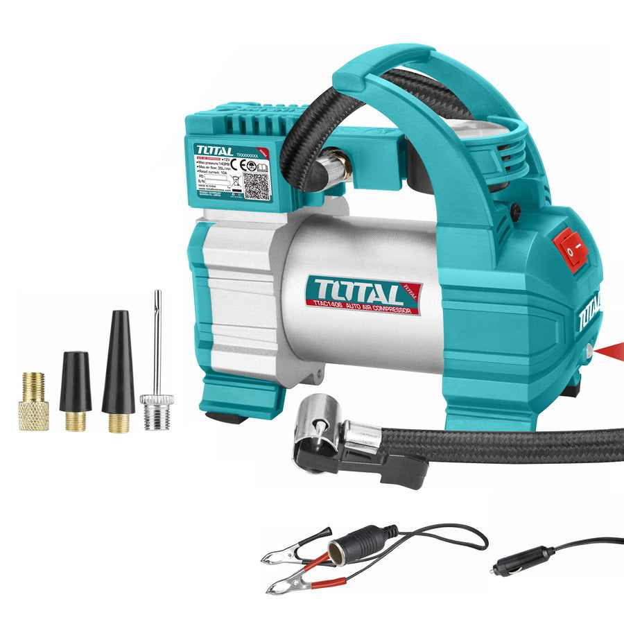 TOTAL Car Tire Inflator 1 Cylinder 12V High-Performance
