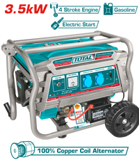 TOTAL Gasoline Generator 3.5kW – Recoil + Electric Start (TP135006E)