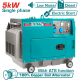 TOTAL Silent Diesel Generator 5.0kW (TP250001-1)