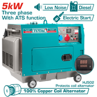 TOTAL Silent Diesel Generator 5.0kW Three Phase with ATS – Electric Start Generator (TP2500032-1)