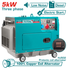 TOTAL Silent Diesel Generator 9HP – 5kW 3-Phase TP2500032