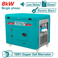 TOTAL Silent Diesel Generator 8.0kW Single Phase – 15HP Electric Start with Copper Coil (TP280001)