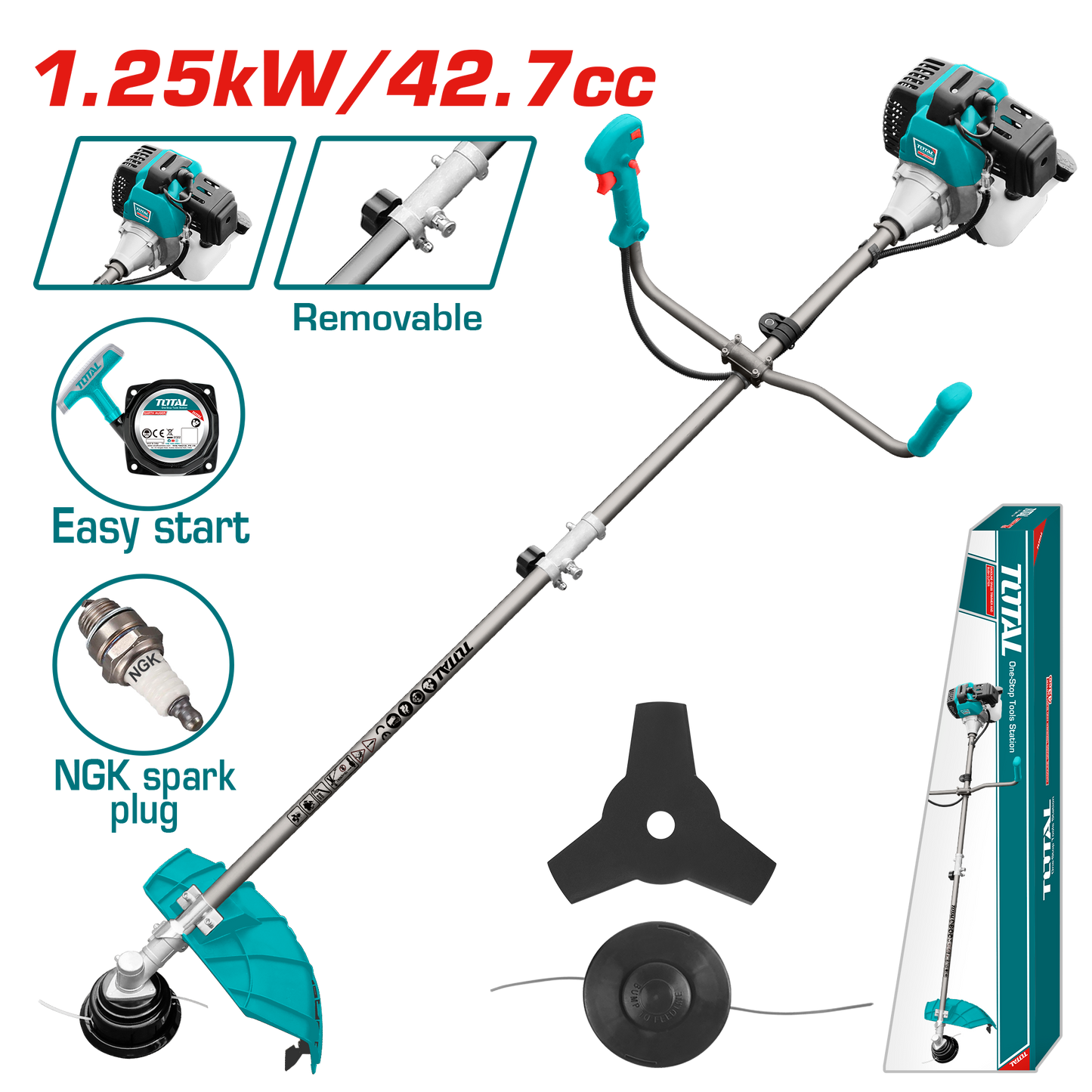 Total Gas Lawn Edger and Mower 1.25 kW | 42.7 m³