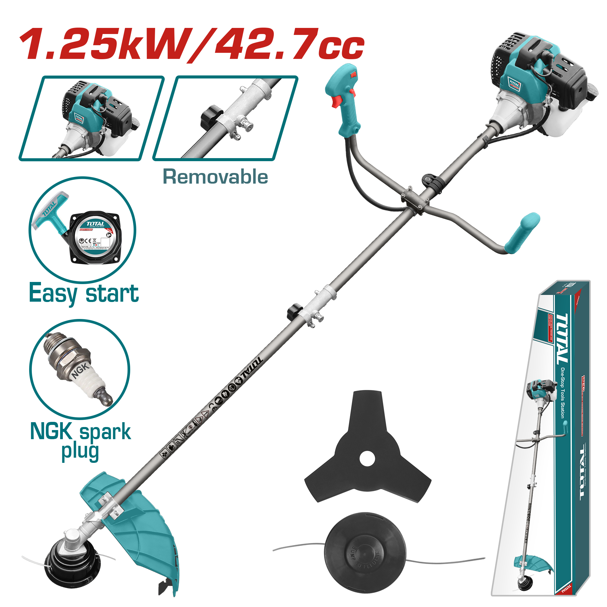 Total Gas Lawn Edger and Mower 1.25 kW | 42.7 m³