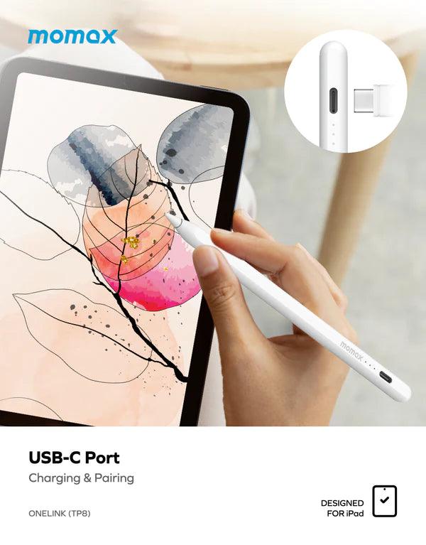 قلم موماكس النشط لجهاز آيباد دقة وميزات - أبيض