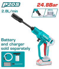 TOTAL Cordless Pressure Washer 24.8Bar | 20V - Battery & Charger Sold Separately (TPWLI2036)