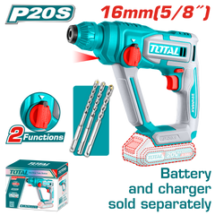 TOTAL Cordless Rotary Hammer SDS Plus 20V | 1.5J - Battery & Charger Sold Separately (TRHLI20168)