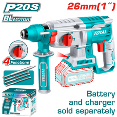 TOTAL Cordless Rotary Hammer Brushless 2.5J | 26mm - Battery & Charger Sold Separately (TRHLI20228)