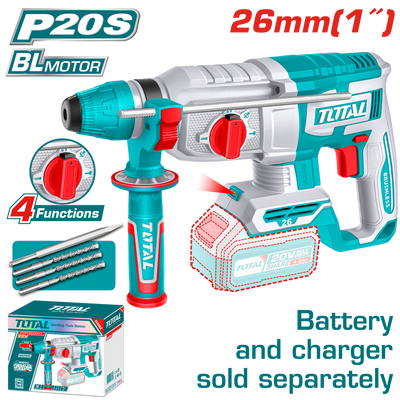 TOTAL 20V SDS Plus Brushless Hammer – TRHLI20268 (Bare Tool)