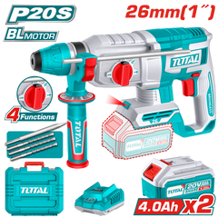TOTAL 20V Rotary Hammer TRHLI202682 + 2x 4.0Ah Batteries