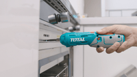 TOTAL Cordless Screwdriver – 4V, 240rpm, 4N.m Torque, 1/4" Hex, Adjustable Handle with 23-Pc Bit Set (TSDLI04425)