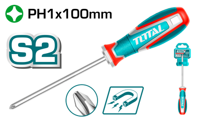 TOTAL Phillips Screwdriver PH1 x 100mm (TSDPH1100)