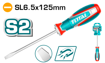 TOTAL Slotted Screwdriver SL6.5 × 125mm (TSDSL6125)
