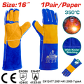TOTAL Welding Leather Gloves 16" – Heat Resistant Kevlar Stitched Safety Gloves (TSP15216)