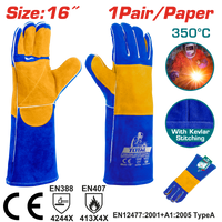 TOTAL Welding Leather Gloves 16" – Heat Resistant Kevlar Stitched Safety Gloves (TSP15216)
