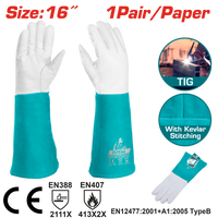 TOTAL Grain Goatskin Leather Gloves 16" – Heat Resistant Heavy Duty Work Gloves (TSP19141)
