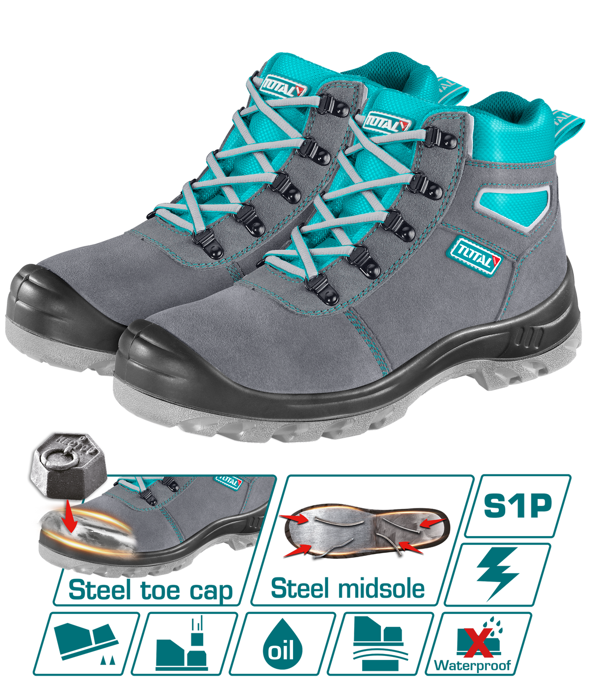 TOTAL Chamois Safety Boots S1P Steel Toe | TSP201S1P TOTAL Chamois Safety Boots S1P Steel Toe | TSP201S1P
