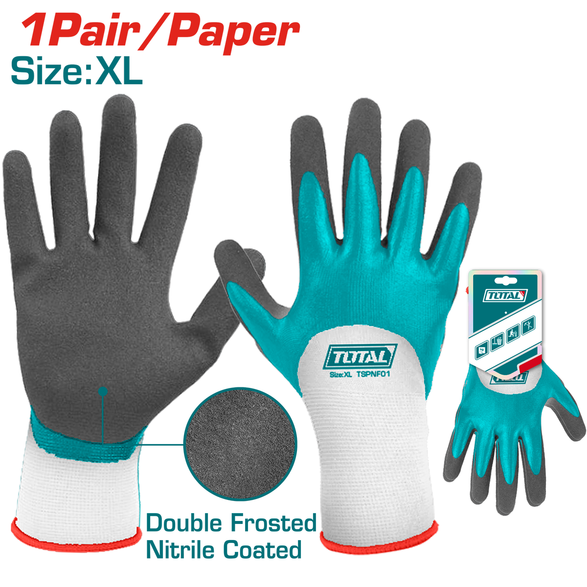 TOTAL TSPNF01 XL Nitrile Coated Gloves – Oil-Resistant Grip TOTAL TSPNF01 XL Nitrile Coated Gloves – Oil-Resistant Grip
