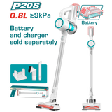 TOTAL Cordless Vacuum Cleaner 20V – 120W Cyclone Vacuum with HEPA Filter - Battery & Charger Sold Separately (TVLI20061)