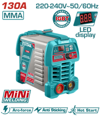 TOTAL Inverter MMA Welding Machine 130A – IGBT Welding Machine with Accessories (TW213049)