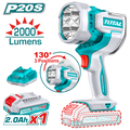 TOTAL 20V Cordless LED Work Lamp with 3 Brightness Modes – 2000 Lumens (TWLI20881)