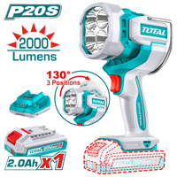 TOTAL 20V Cordless LED Work Lamp with 3 Brightness Modes – 2000 Lumens (TWLI20881)