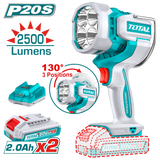 TOTAL Cordless Work Lamp 20V – 2500 Lumens LED Rechargeable Work Light Kit (TWLI20887)