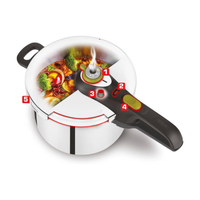 Tefal Stainless Steel Manual Pressure Cooker Set 6L & 4L, 3 Pcs