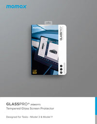  Momax GLASSPRO+ واقي شاشة من الزجاج المقوى 9H لشاشة Tesla Model 3/Y