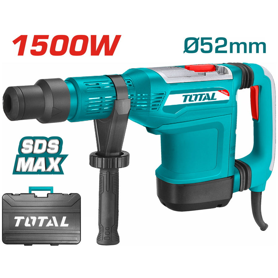 Total 1500W Rotary Hammer SDS MAX 12kg Heavy-Duty Demolition Tool Total 1500W Rotary Hammer SDS MAX 12kg Heavy-Duty Demolition Tool
