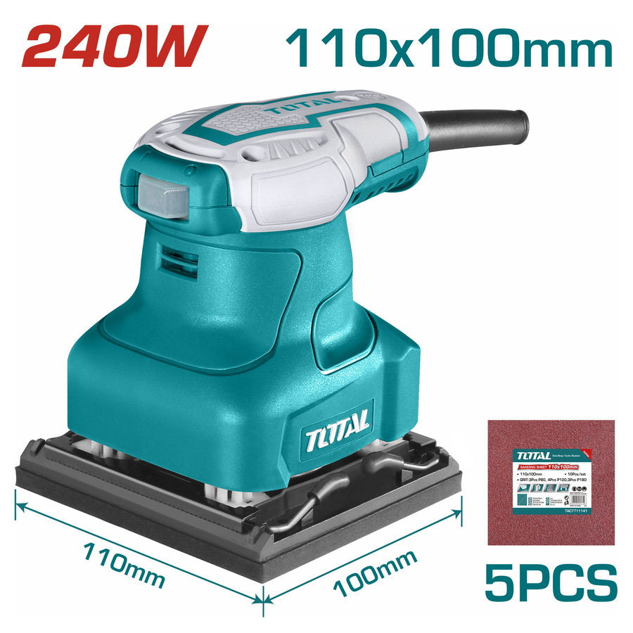 Total 240W Rectangular Palm Sander High-Speed Performance Total 240W Rectangular Palm Sander High-Speed Performance