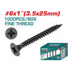 Total 3.5×25mm Fine Thread Gypsum Screws 1000 PCS