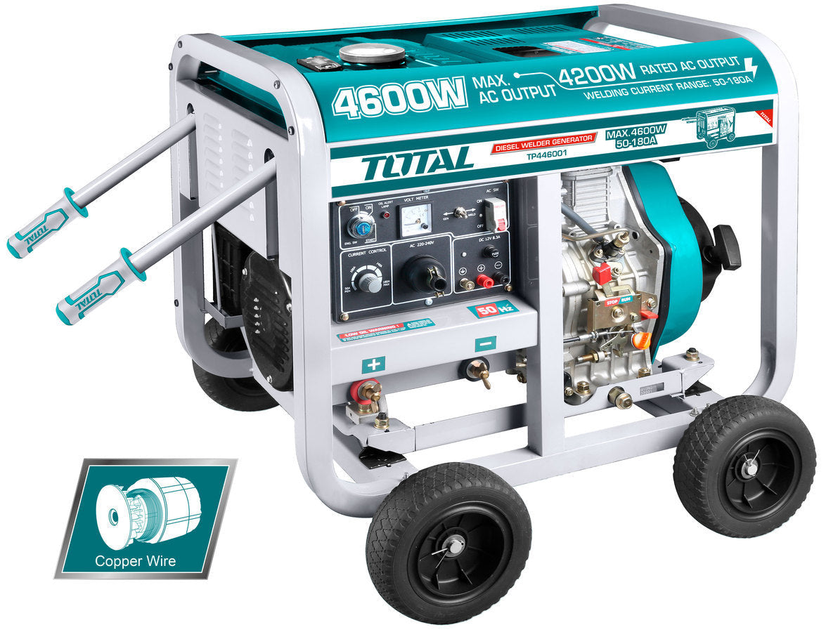 Total 4600W Diesel Generator & 180A Welder High Power Performance