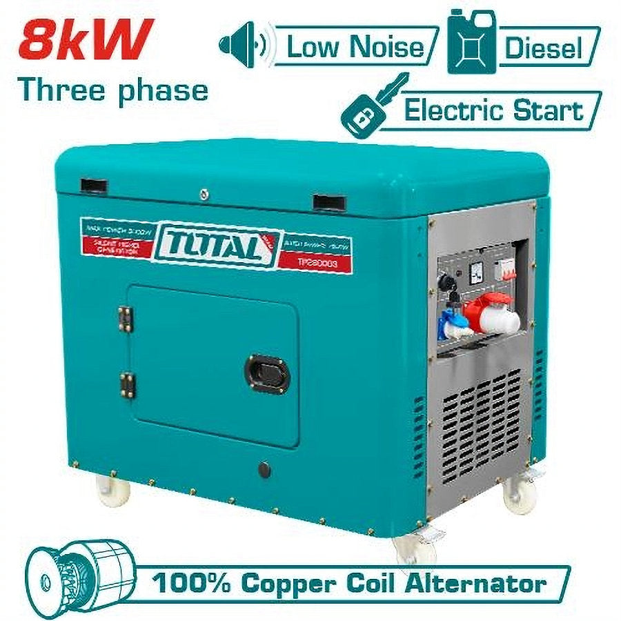 Total 8kW Diesel Generator 3-Phase Powerful and Reliable Total 8kW Diesel Generator 3-Phase Powerful and Reliable