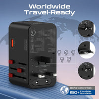 محول سفر Promate TripMate-GaN160 160 واط متعدد المنافذ 