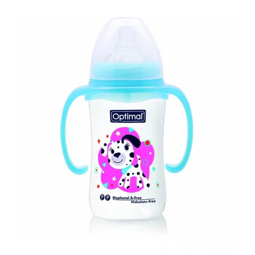 Optimal Wide Neck Feeding Bottle with Handle 240ml Optimal Wide Neck Feeding Bottle with Handle 240ml