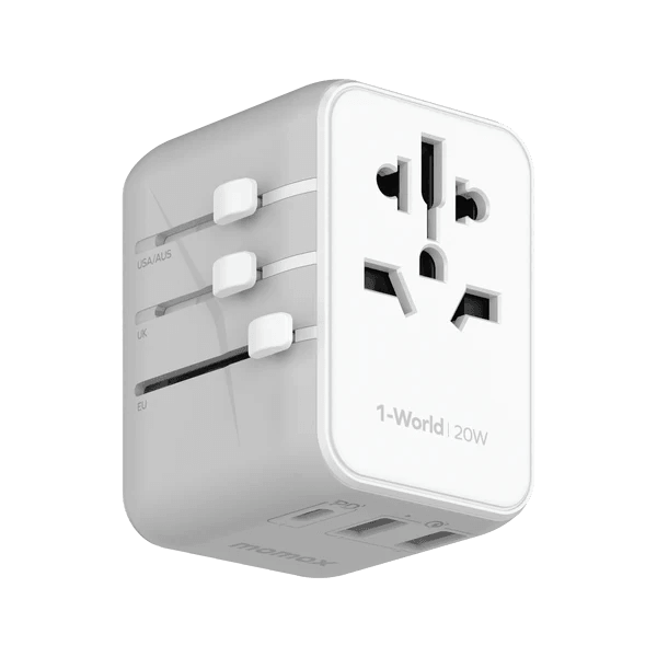 Momax 1-World 20W 3-Port+AC Travel Adapter