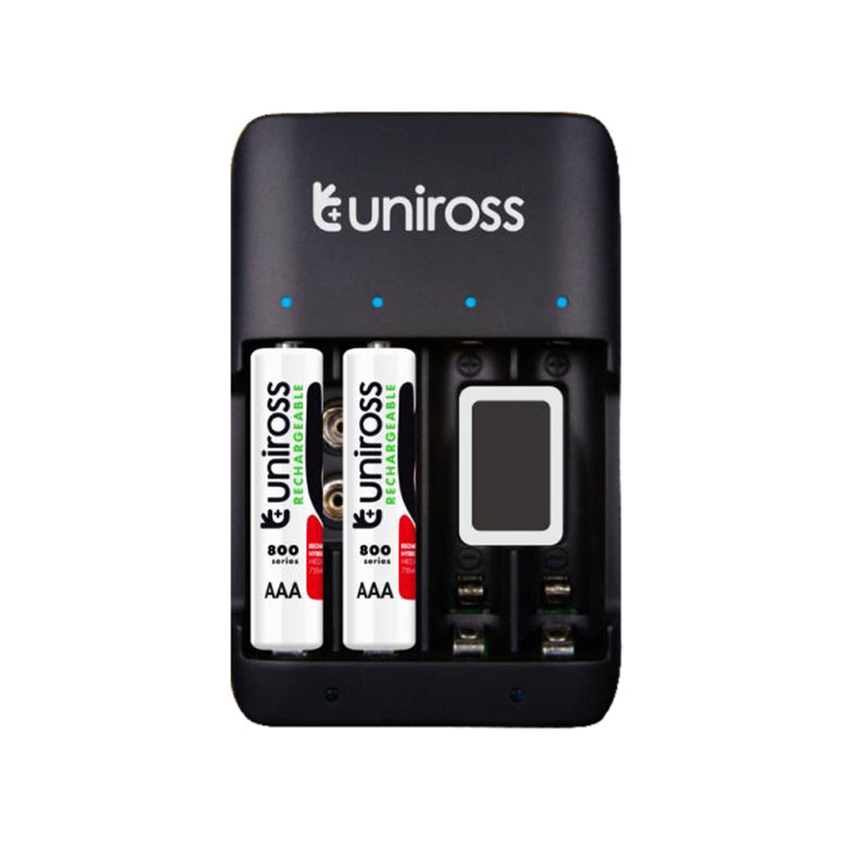 Uniross Battery Charger With 4 Unit 300mA AA Battery