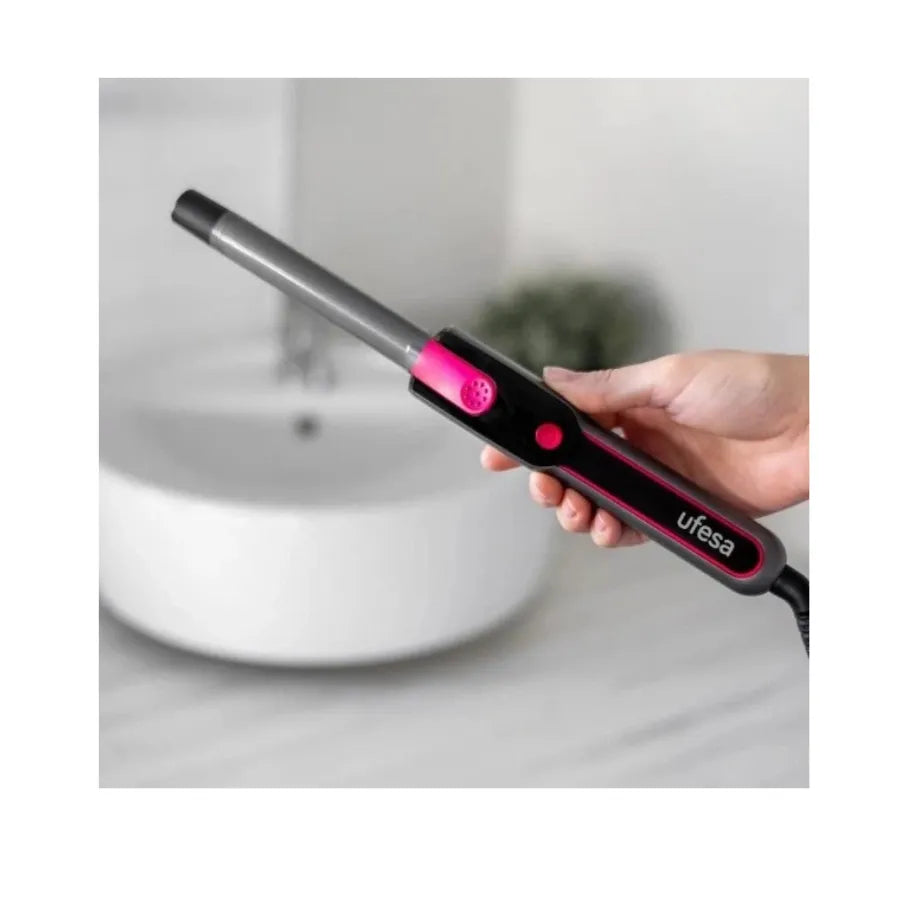 UFESA CT4019 Ringlet Ceramic Curling Iron 19mm – 5 Heat Settings, 150–210°C, 360° Swivel Cord