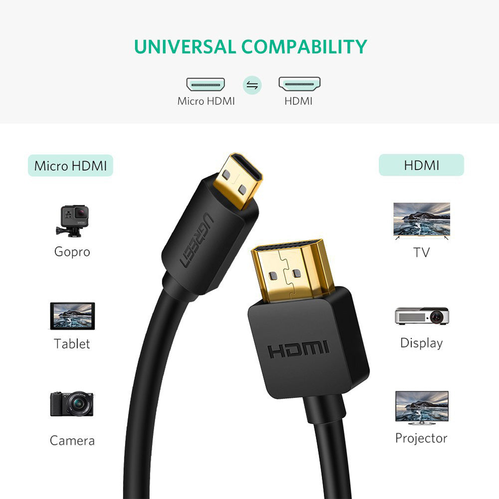 UGREEN Micro HDMI to HDMI Cable 1.5m (Black) 30102