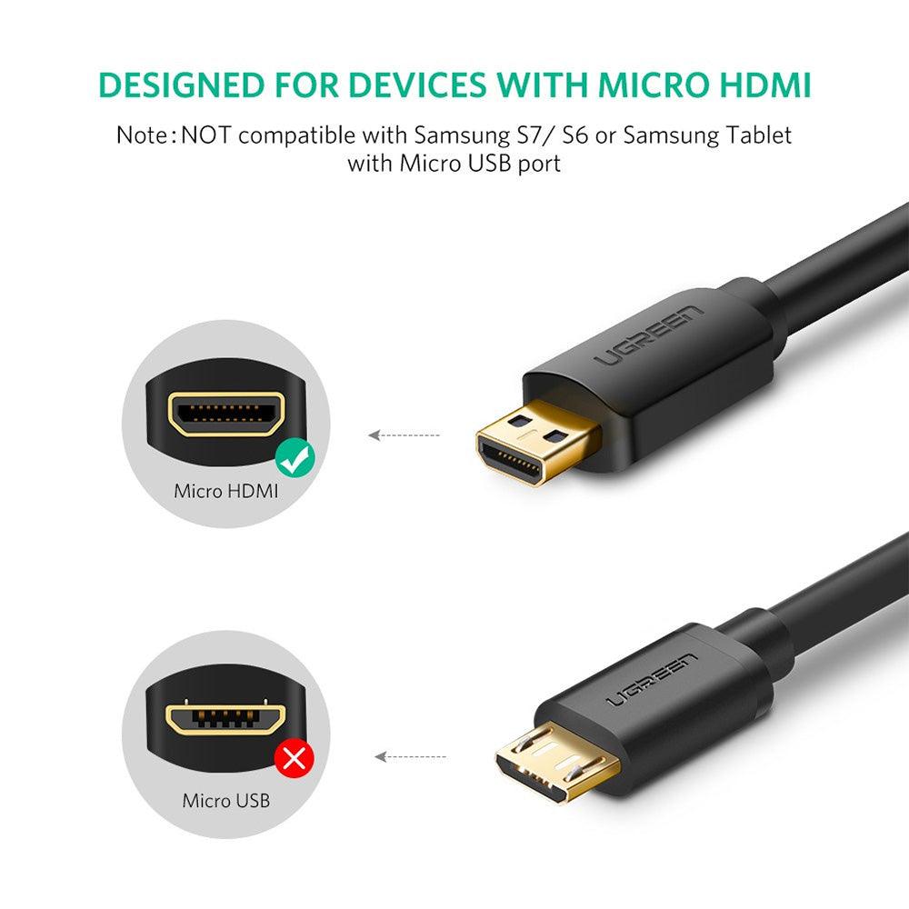 UGREEN Micro HDMI to HDMI Cable 1.5m (Black) 30102