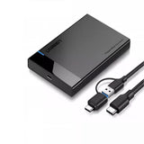 UGREEN 60735 علبة هارد درايف USB 3.1 بحجم 2.5 بوصة – مع كابلات USB-A إلى USB-C و USB-C إلى USB-C