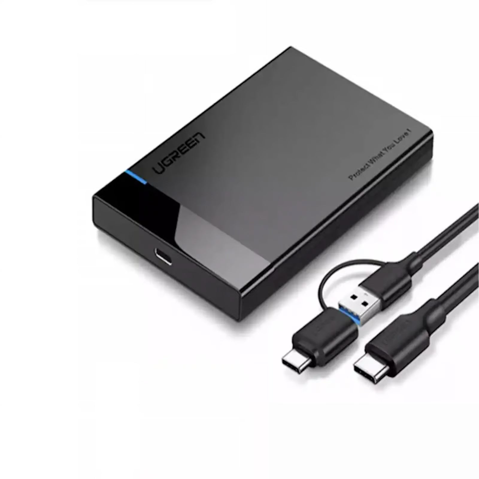 UGREEN 60735 USB 3.1 2.5″ Hard Drive Enclosure – USB-A to USB-C & USB-C to USB-C Cables
